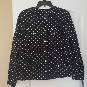 Chaps lovely polka Dot denim jacket navy/pearl